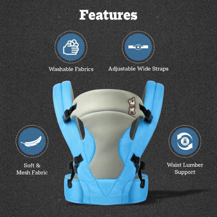 New Cuddle Snuggle Carriers cum Kangaroo Bag, Front / Back Baby Carrier Position, Foldable Head Support - Image 5