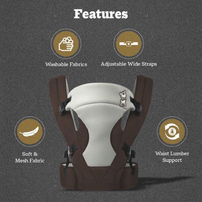 New Cuddle Snuggle Carriers cum Kangaroo Bag, Front / Back Baby Carrier Position, Foldable Head Support - Image 8
