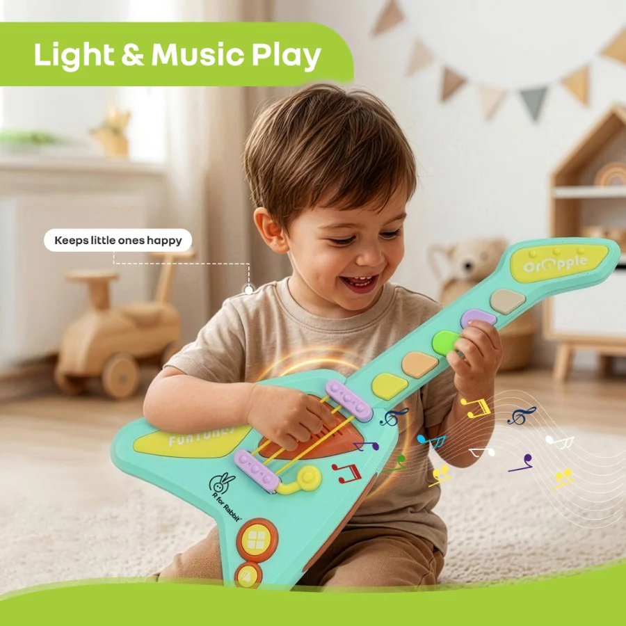 Orapple Funtunes Guitar Musical Toy for Kids with Lights, Music, 4 Play Modes, 5-Level Volume Control & BIS Certified Safety (12+ Months) - Image 14