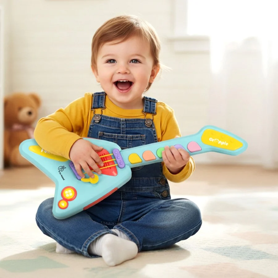 Orapple Funtunes Guitar Musical Toy for Kids with Lights, Music, 4 Play Modes, 5-Level Volume Control & BIS Certified Safety (12+ Months) - Image 9