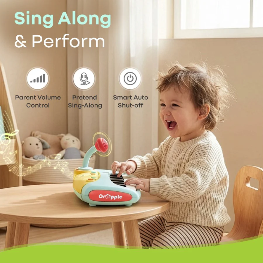 Orapple Funtunes Piano Musical Toy for Kids with Lights, Record & Play Function, 5-Level Volume Control & BIS Certified Safety (12+ Months) - Image 6