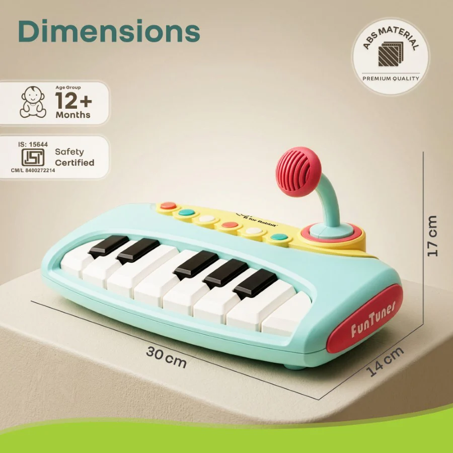 Orapple Funtunes Piano Musical Toy for Kids with Lights, Record & Play Function, 5-Level Volume Control & BIS Certified Safety (12+ Months) - Image 8