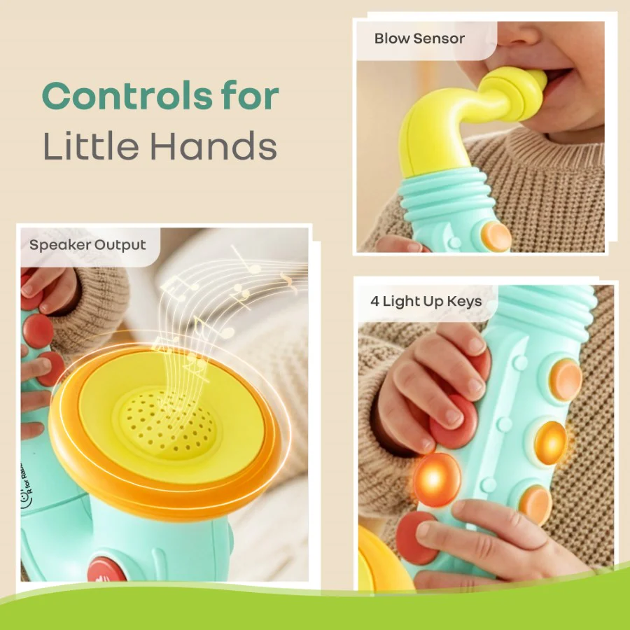Orapple Funtunes Saxophone Musical Toy for Kids with Lights, 4 Play Modes, Built-in Melodies, Smart Auto Shut-Off & BIS Certified Safety (12+ Months) - Image 13