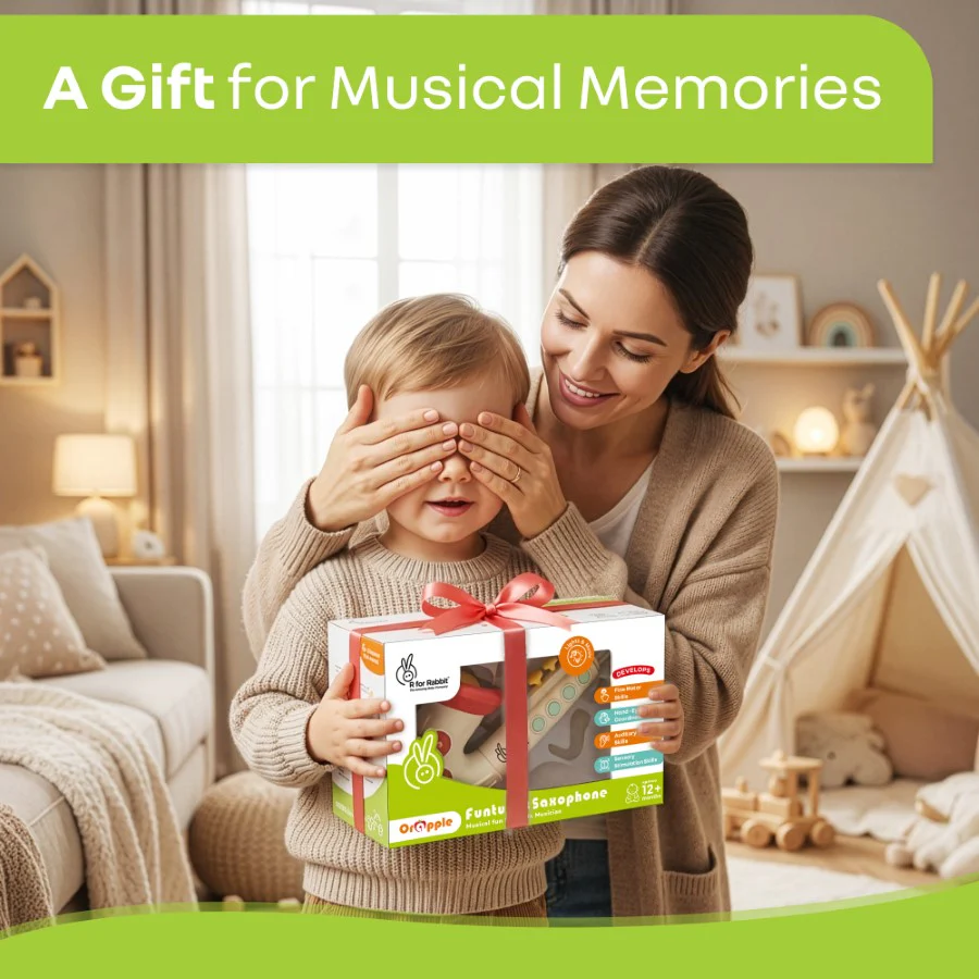 Orapple Funtunes Saxophone Musical Toy for Kids with Lights, 4 Play Modes, Built-in Melodies, Smart Auto Shut-Off & BIS Certified Safety (12+ Months) - Image 7