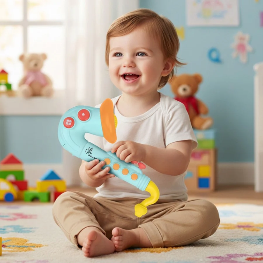 Orapple Funtunes Saxophone Musical Toy for Kids with Lights, 4 Play Modes, Built-in Melodies, Smart Auto Shut-Off & BIS Certified Safety (12+ Months) - Image 9