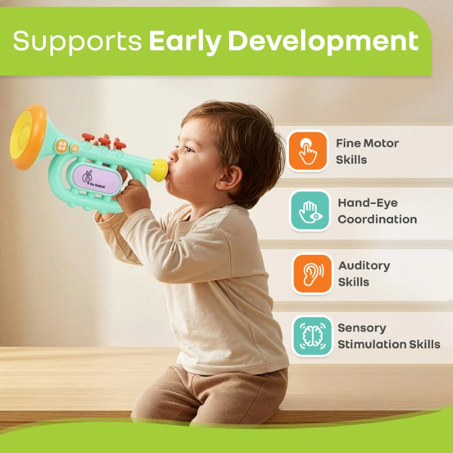 Orapple Funtunes Trumpet BIS Certified Kids Musical Toy with Non-Toxic ABS Material, Multi-Mode Play & Safe Rounded Edges - Image 10