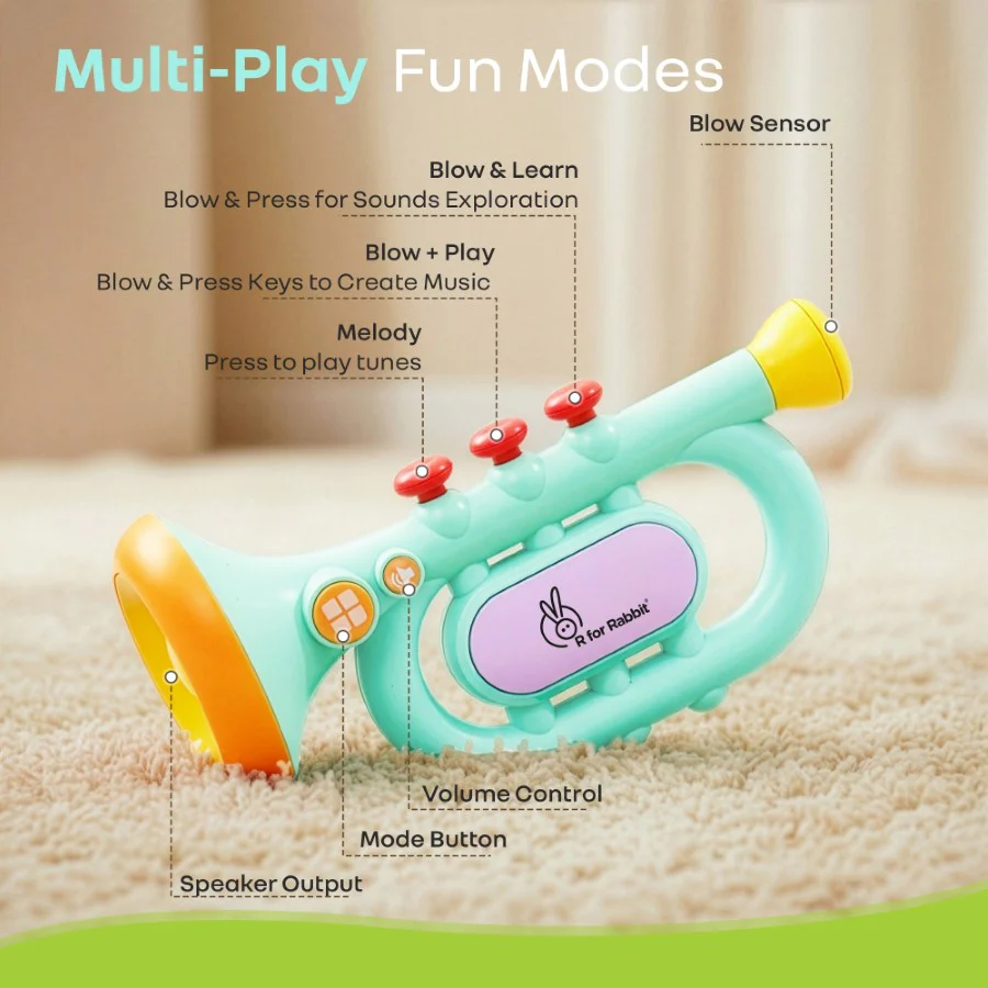 Orapple Funtunes Trumpet BIS Certified Kids Musical Toy with Non-Toxic ABS Material, Multi-Mode Play & Safe Rounded Edges - Image 11