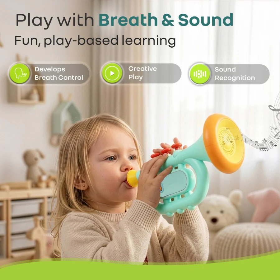 Orapple Funtunes Trumpet BIS Certified Kids Musical Toy with Non-Toxic ABS Material, Multi-Mode Play & Safe Rounded Edges - Image 14