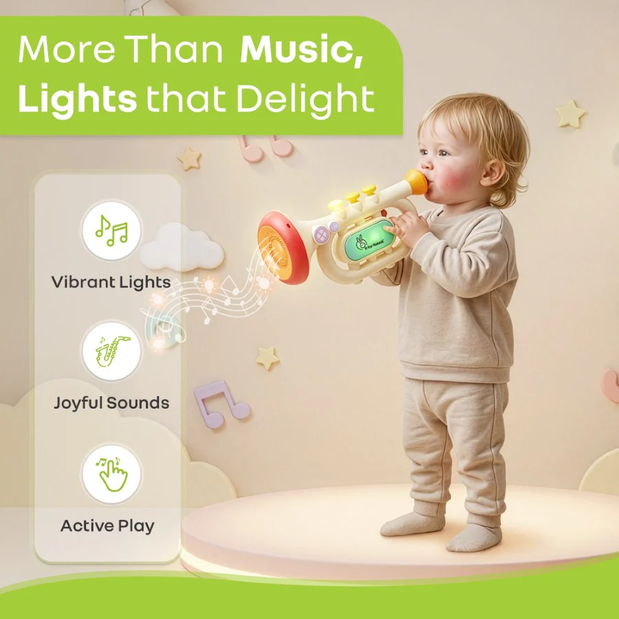 Orapple Funtunes Trumpet BIS Certified Kids Musical Toy with Non-Toxic ABS Material, Multi-Mode Play & Safe Rounded Edges - Image 4