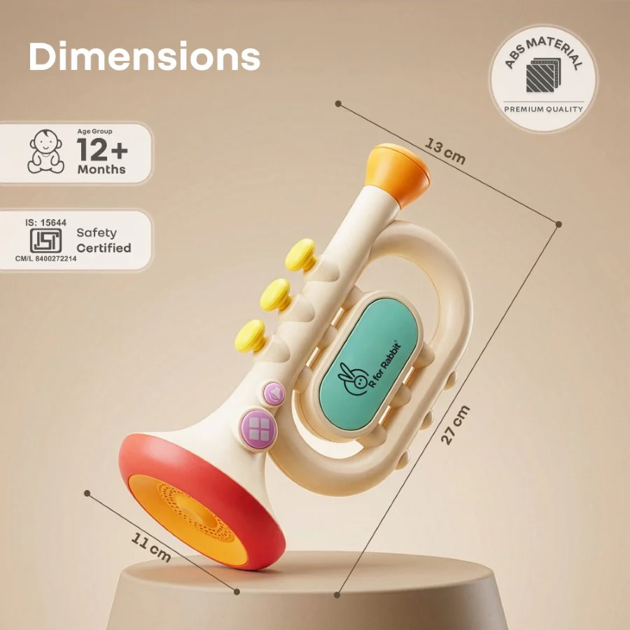 Orapple Funtunes Trumpet BIS Certified Kids Musical Toy with Non-Toxic ABS Material, Multi-Mode Play & Safe Rounded Edges - Image 8