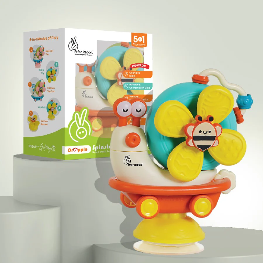 Orapple Spinster – 5-in-1 Multi-Activity Toy for Kids Rattle Toy for Babies - Image 16