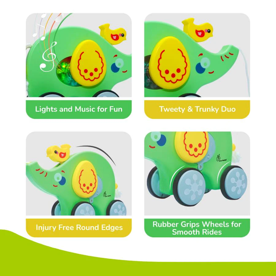 Orapple Trunky Fun & Safe Musical Pull-Along Toy for Toddlers - Image 4