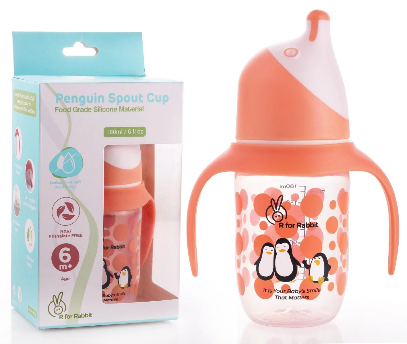 Penguin Spout Cup Sipper Bottle for Babies 180ml - Image 10
