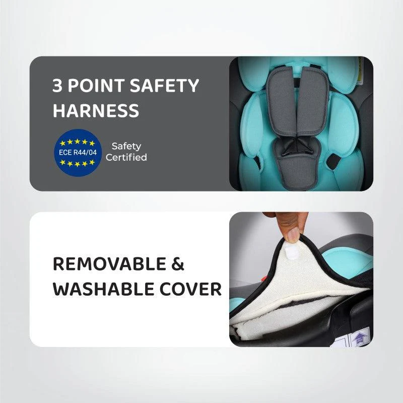 Picaboo 4 In 1 Multipurpose Baby Carry Cot Cum Car Seat With Safety Belt - Blue Grey - Image 5