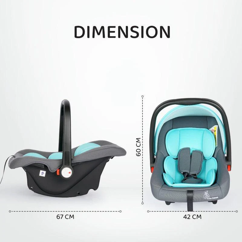Picaboo 4 In 1 Multipurpose Baby Carry Cot Cum Car Seat With Safety Belt - Blue Grey - Image 7