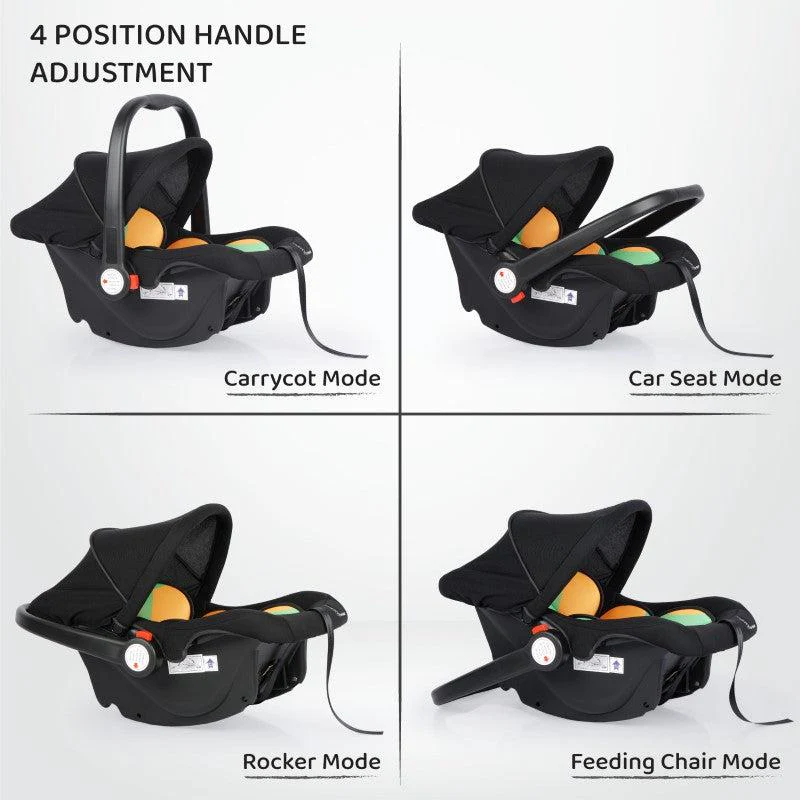 Picaboo 4 In 1 Multipurpose Baby Carry Cot Cum Car Seat With Safety Belt - Colorful - Image 3