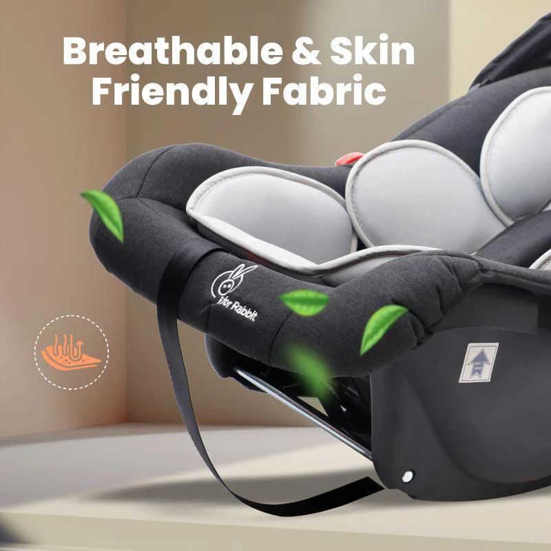 Picaboo Grand 4 In 1 Multipurpose Baby Carry Cot Cum Car Seat - Black Grey - Image 3