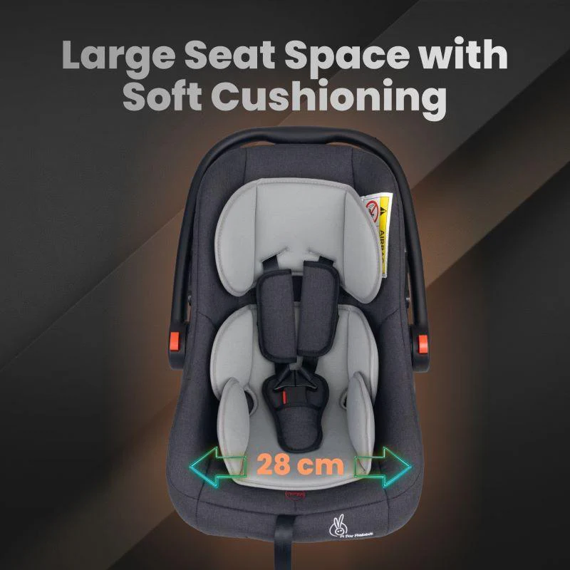 Picaboo Grand 4 In 1 Multipurpose Baby Carry Cot Cum Car Seat - Black Grey - Image 4
