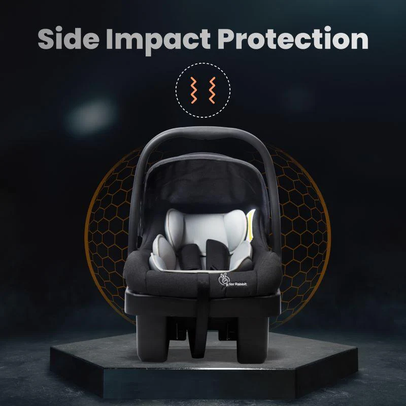 Picaboo Grand 4 In 1 Multipurpose Baby Carry Cot Cum Car Seat - Black Grey - Image 6