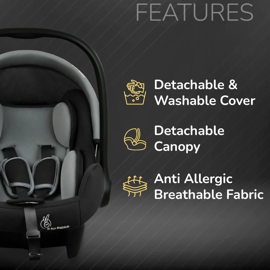 Picaboo Sportz – 3-In-1 Convertible Carry Cot, Rocker & Feeding Chair - Grey Black - Image 5