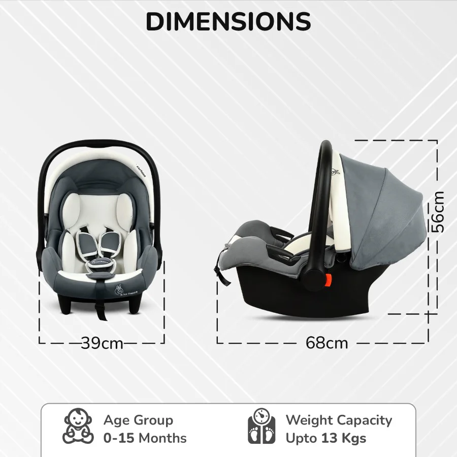 Picaboo Sportz – 3-In-1 Convertible Carry Cot, Rocker & Feeding Chair - Light Grey - Image 7