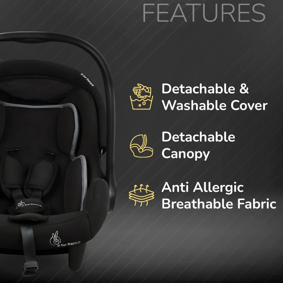 Picaboo Sportz – 3-In-1 Convertible Carry Cot, Rocker & Feeding Chair - Pure Black - Image 5