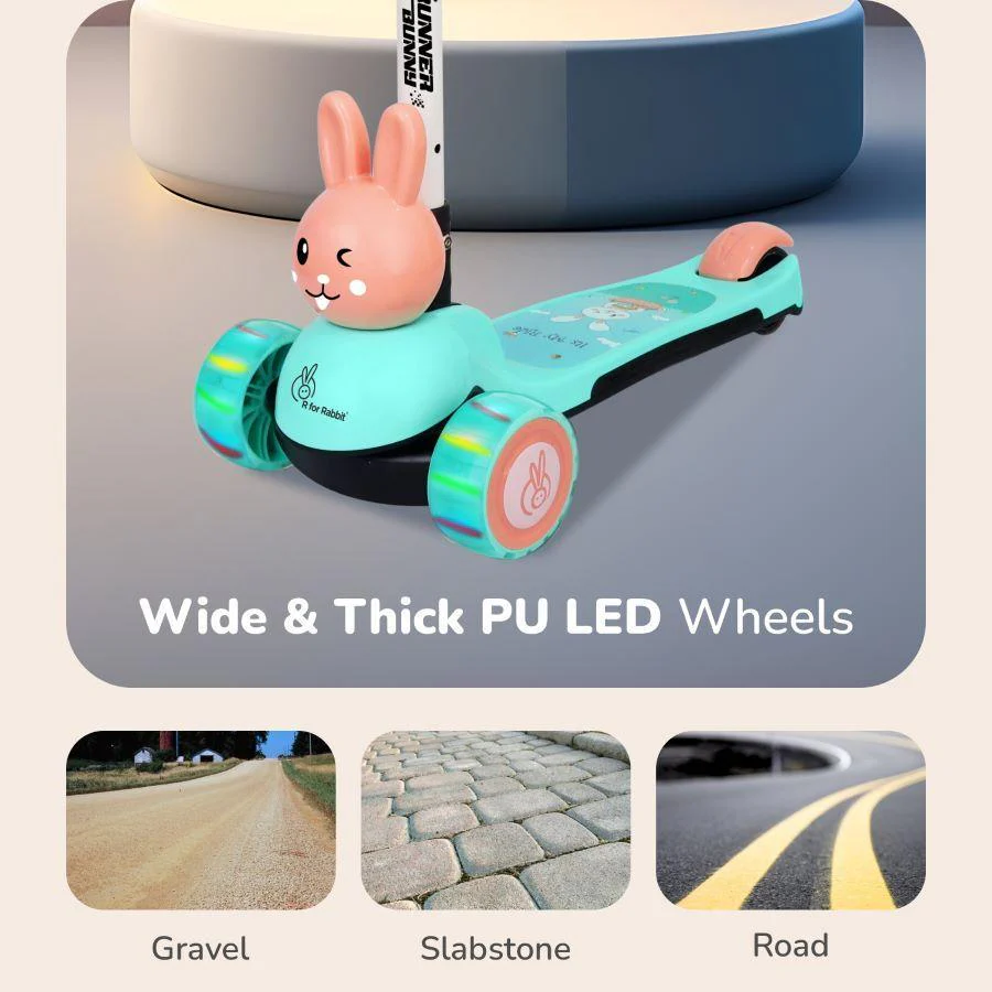 Road Runner Bunny Scooter For Kids With PU LED Wheels - Image 18