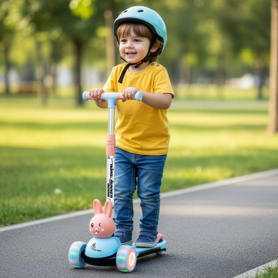 Road Runner Bunny Scooter For Kids With PU LED Wheels - Image 25