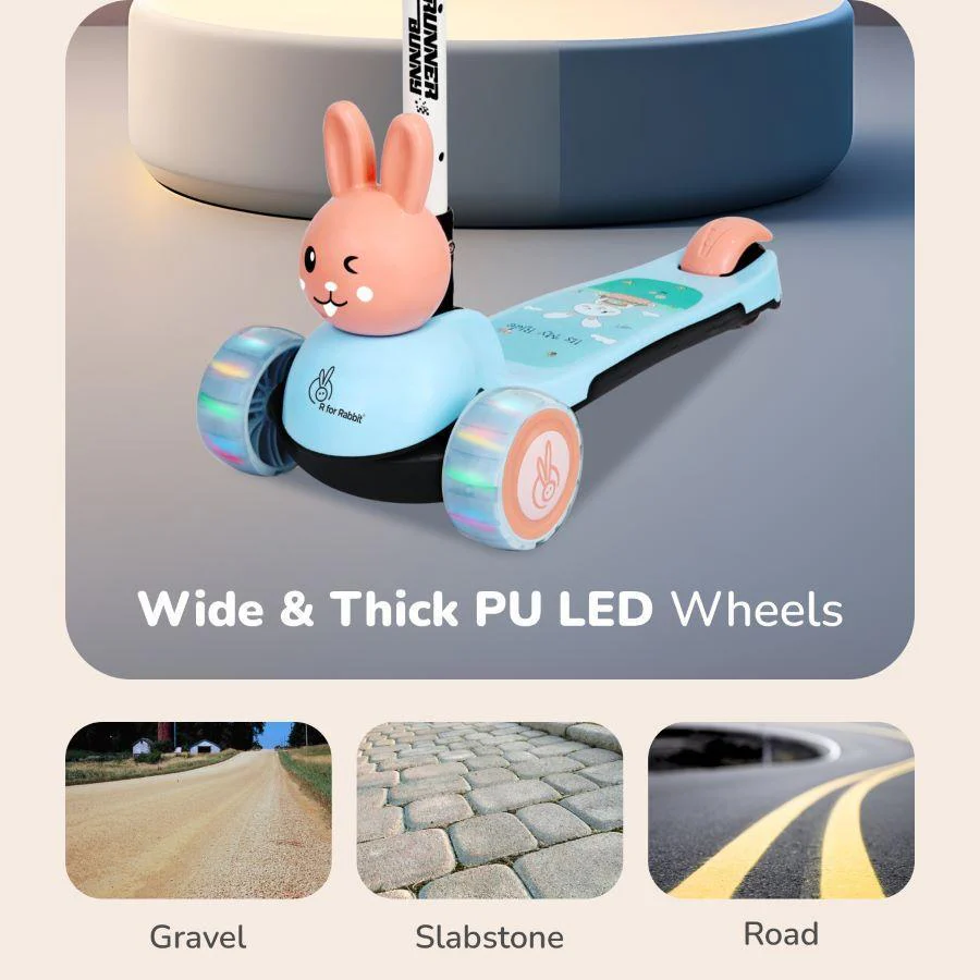 Road Runner Bunny Scooter For Kids With PU LED Wheels - Image 26