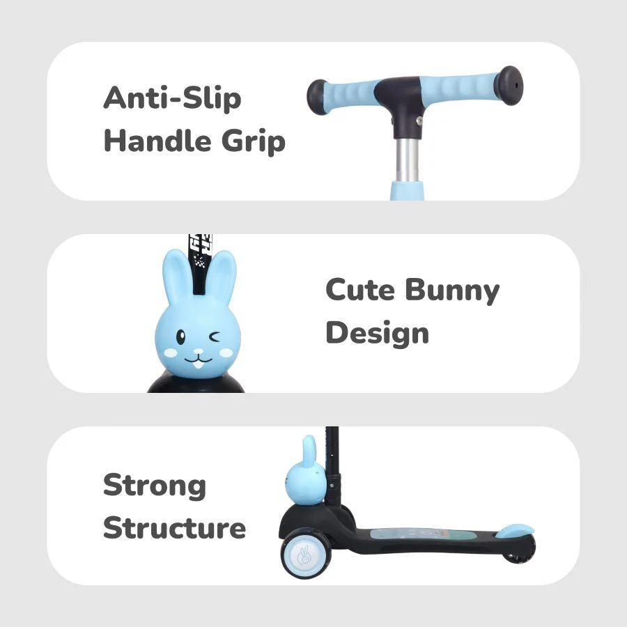 Road Runner Bunny Scooter For Kids With PU LED Wheels - Image 7