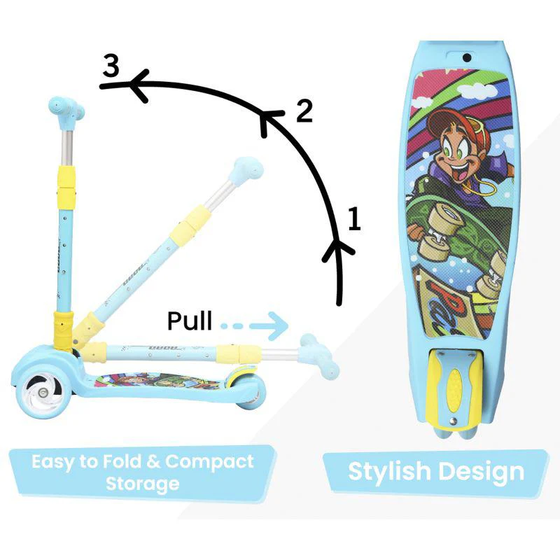 Road Runner Scooter For Kids - PU LED Wheels, 4 Level Height Adjustment, Anti Slip Deck, Safety Certified, 3-Wheel scooter, Easy use, 3-7years - Image 13