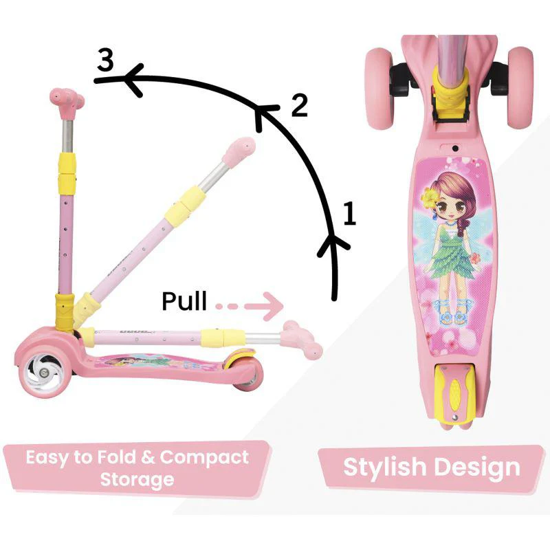 Road Runner Scooter For Kids - PU LED Wheels, 4 Level Height Adjustment, Anti Slip Deck, Safety Certified, 3-Wheel scooter, Easy use, 3-7years - Image 20