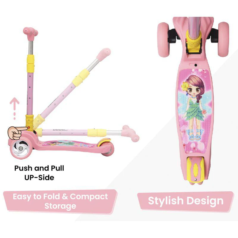 Road Runner Scooter For Kids - PU LED Wheels, 4 Level Height Adjustment, Anti Slip Deck, Safety Certified, 3-Wheel scooter, Easy use, 3-7years - Image 22