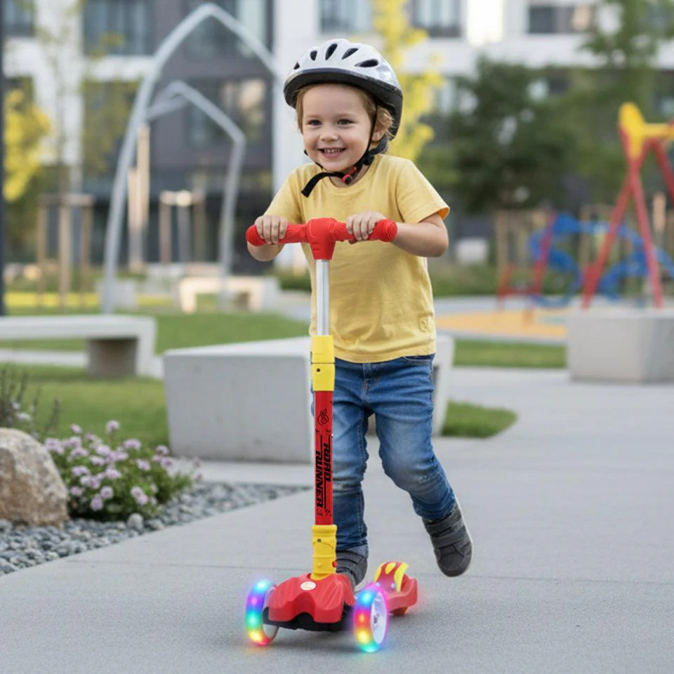 Road Runner Scooter For Kids - PU LED Wheels, 4 Level Height Adjustment, Anti Slip Deck, Safety Certified, 3-Wheel scooter, Easy use, 3-7years - Image 28