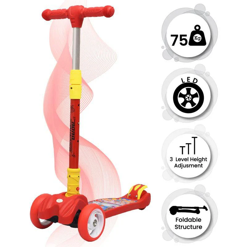 Road Runner Scooter For Kids - PU LED Wheels, 4 Level Height Adjustment, Anti Slip Deck, Safety Certified, 3-Wheel scooter, Easy use, 3-7years - Image 29
