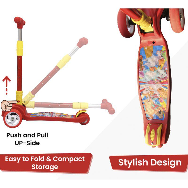 Road Runner Scooter For Kids - PU LED Wheels, 4 Level Height Adjustment, Anti Slip Deck, Safety Certified, 3-Wheel scooter, Easy use, 3-7years - Image 30