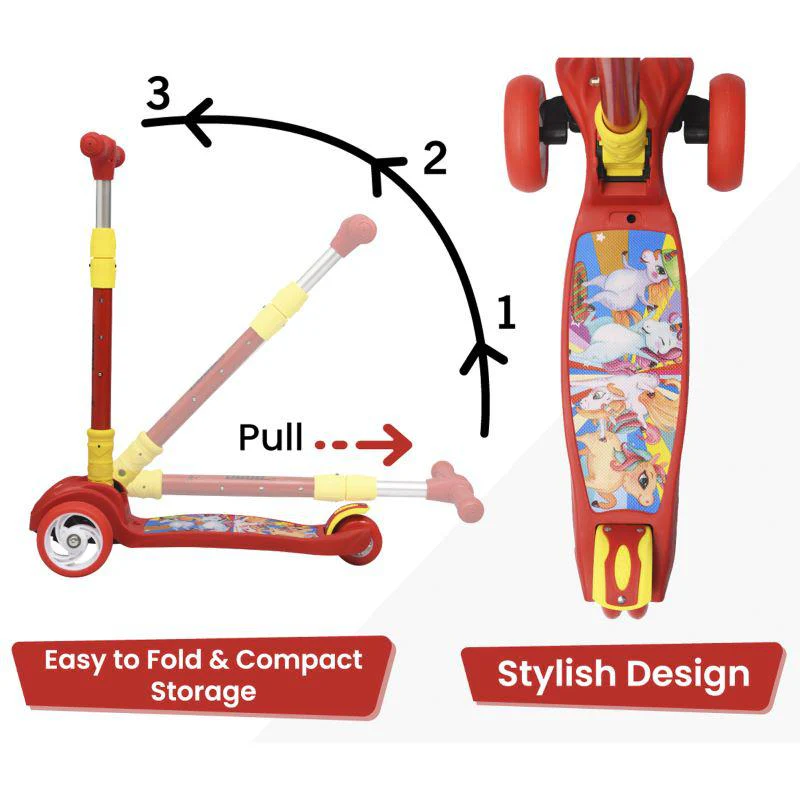 Road Runner Scooter For Kids - PU LED Wheels, 4 Level Height Adjustment, Anti Slip Deck, Safety Certified, 3-Wheel scooter, Easy use, 3-7years - Image 31