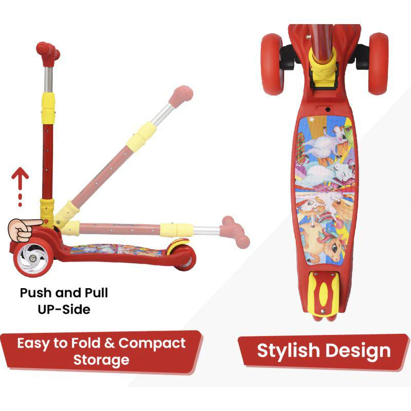 Road Runner Scooter For Kids - PU LED Wheels, 4 Level Height Adjustment, Anti Slip Deck, Safety Certified, 3-Wheel scooter, Easy use, 3-7years - Image 33