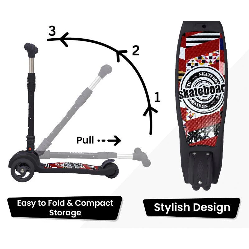Road Runner Scooter For Kids - PU LED Wheels, 4 Level Height Adjustment, Anti Slip Deck, Safety Certified, 3-Wheel scooter, Easy use, 3-7years - Image 5