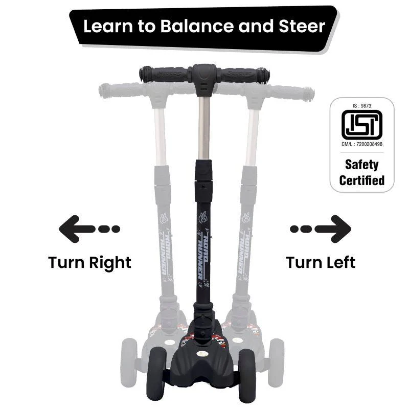 Road Runner Scooter For Kids - PU LED Wheels, 4 Level Height Adjustment, Anti Slip Deck, Safety Certified, 3-Wheel scooter, Easy use, 3-7years - Image 7