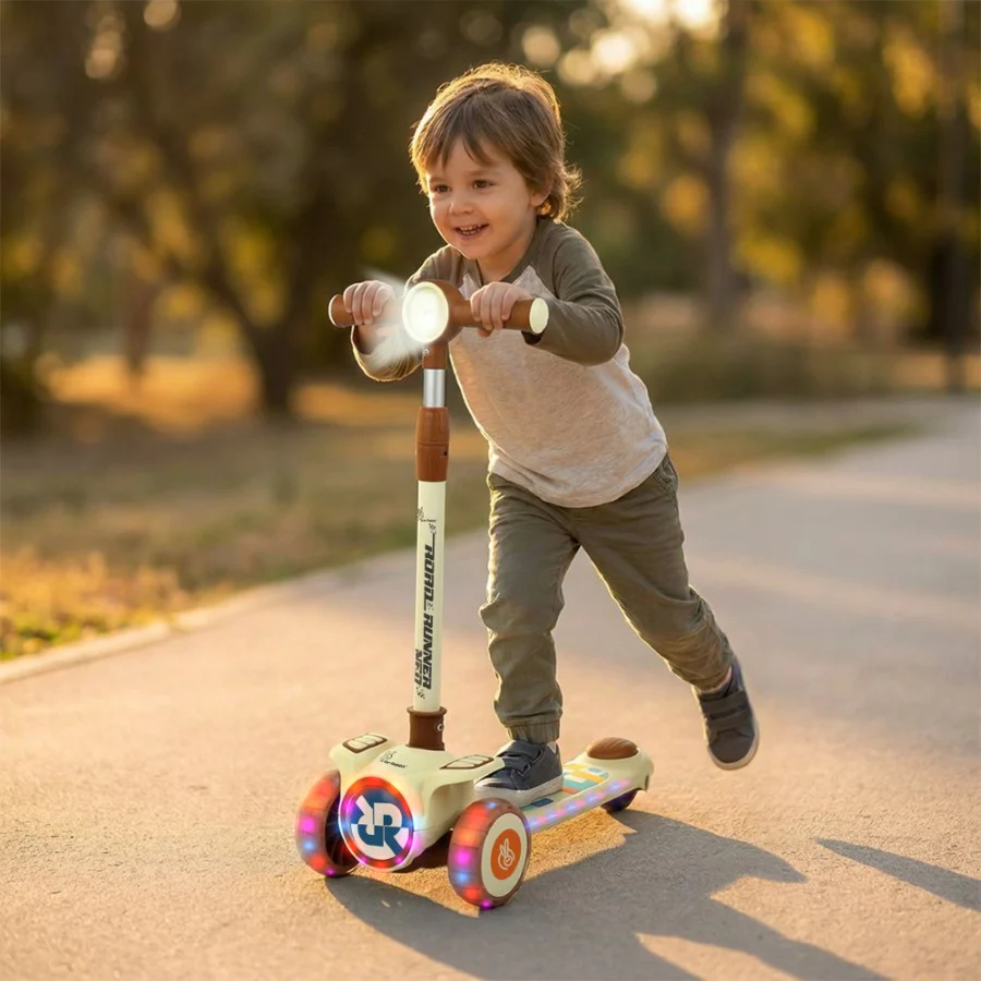 Road Runner Neo Kids Scooter with LED PU Wheels, Music, Gravity Steering, 4-Level Height Adjustment & BIS Certified Safety (3+ Years) - Image 10