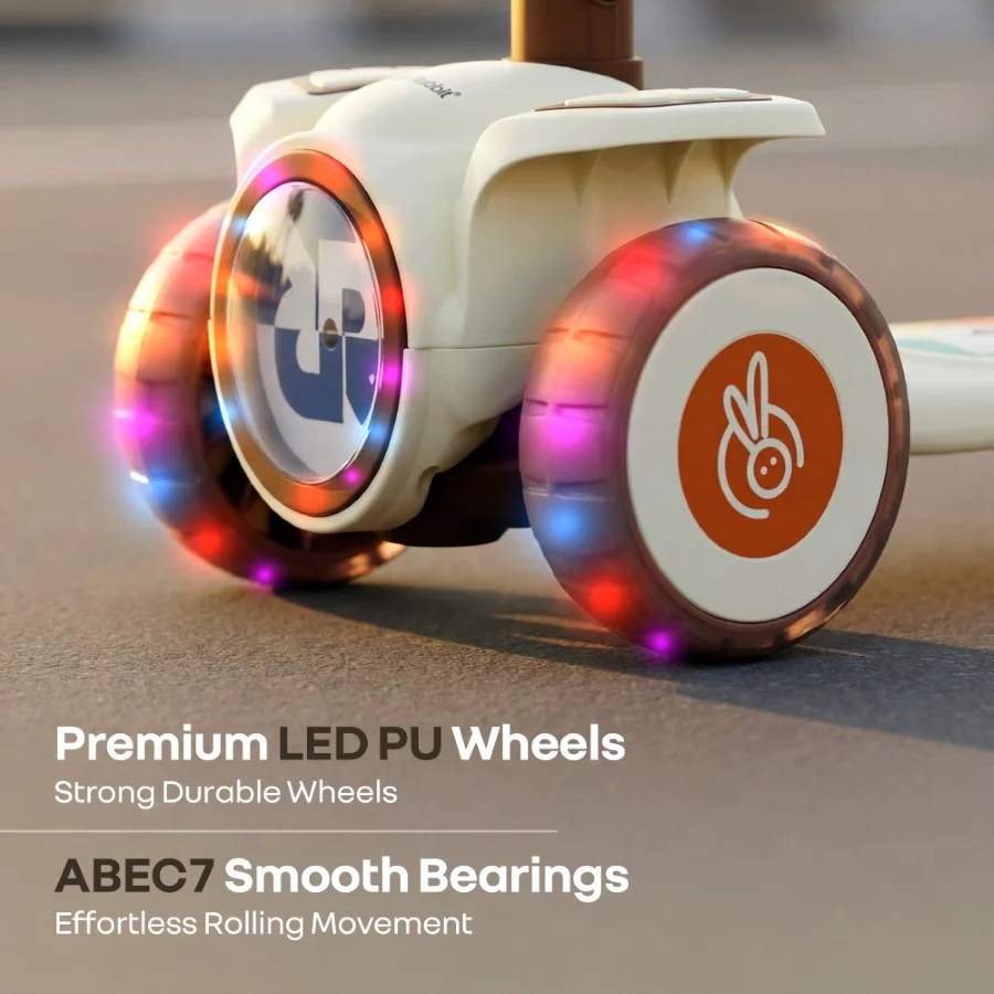 Road Runner Neo Kids Scooter with LED PU Wheels, Music, Gravity Steering, 4-Level Height Adjustment & BIS Certified Safety (3+ Years) - Image 13