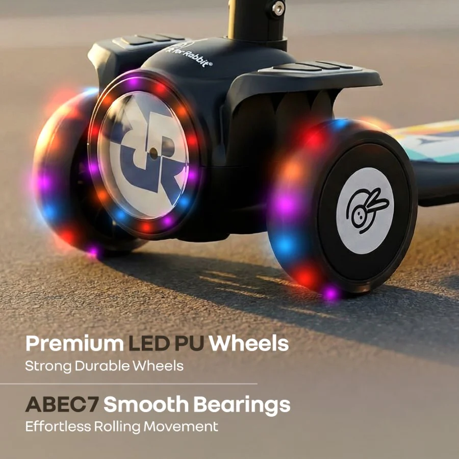 Road Runner Neo Kids Scooter with LED PU Wheels, Music, Gravity Steering, 4-Level Height Adjustment & BIS Certified Safety (3+ Years) - Image 4