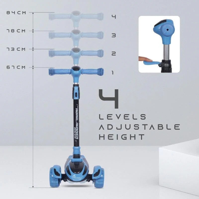 Road Runner Racer Scooter - PU LED Wheels, 4 Level Height Adjustment, Anti Slip Deck - Image 12