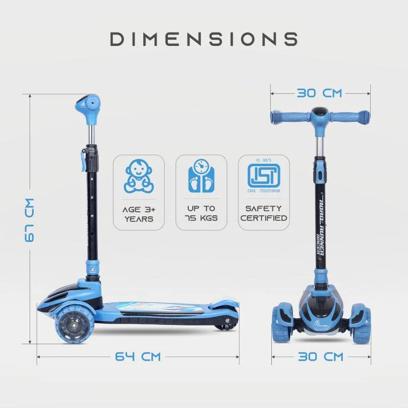 Road Runner Racer Scooter - PU LED Wheels, 4 Level Height Adjustment, Anti Slip Deck - Image 17