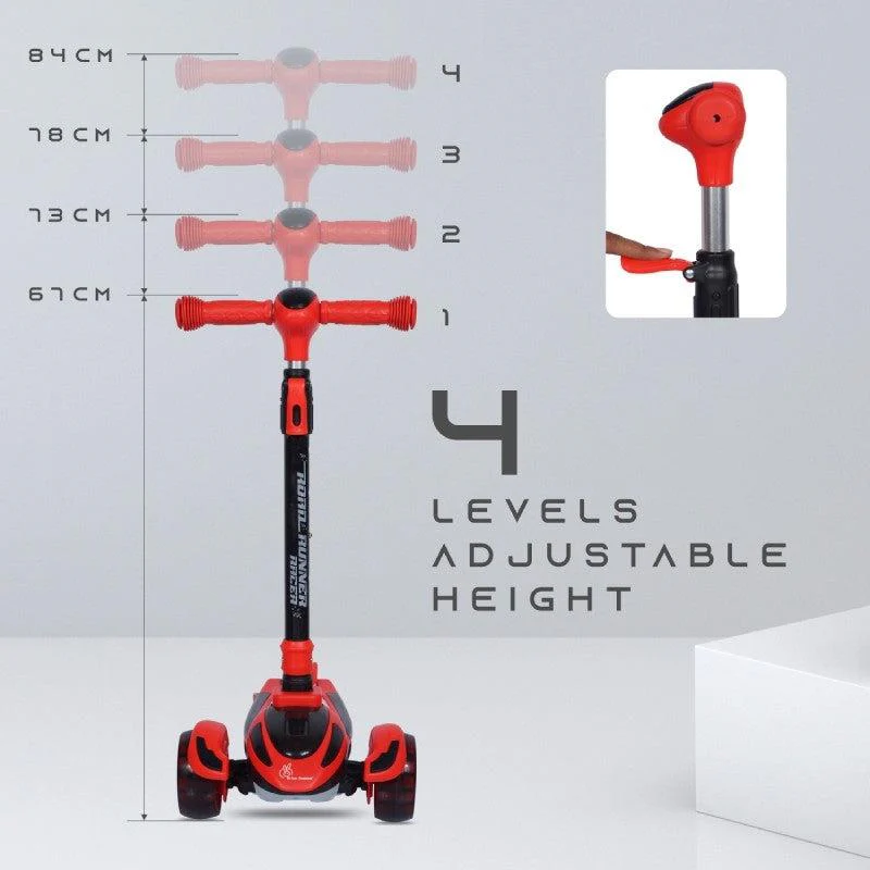 Road Runner Racer Scooter - PU LED Wheels, 4 Level Height Adjustment, Anti Slip Deck - Image 21