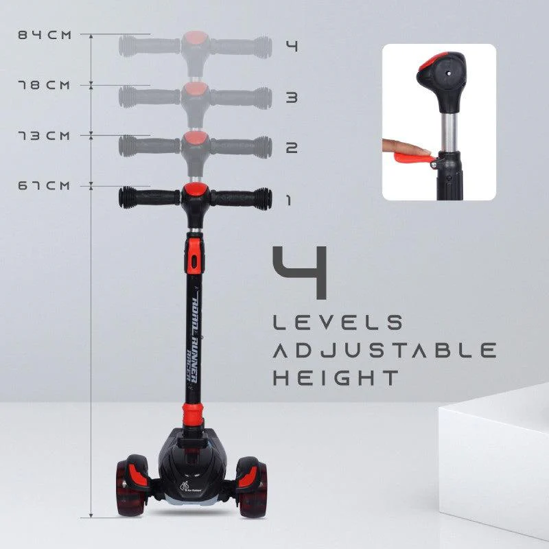 Road Runner Racer Scooter - PU LED Wheels, 4 Level Height Adjustment, Anti Slip Deck - Image 3