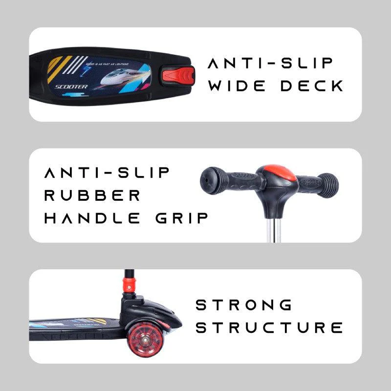 Road Runner Racer Scooter - PU LED Wheels, 4 Level Height Adjustment, Anti Slip Deck - Image 6