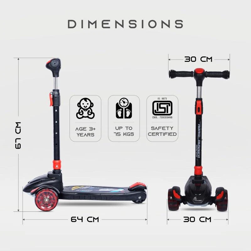 Road Runner Racer Scooter - PU LED Wheels, 4 Level Height Adjustment, Anti Slip Deck - Image 8