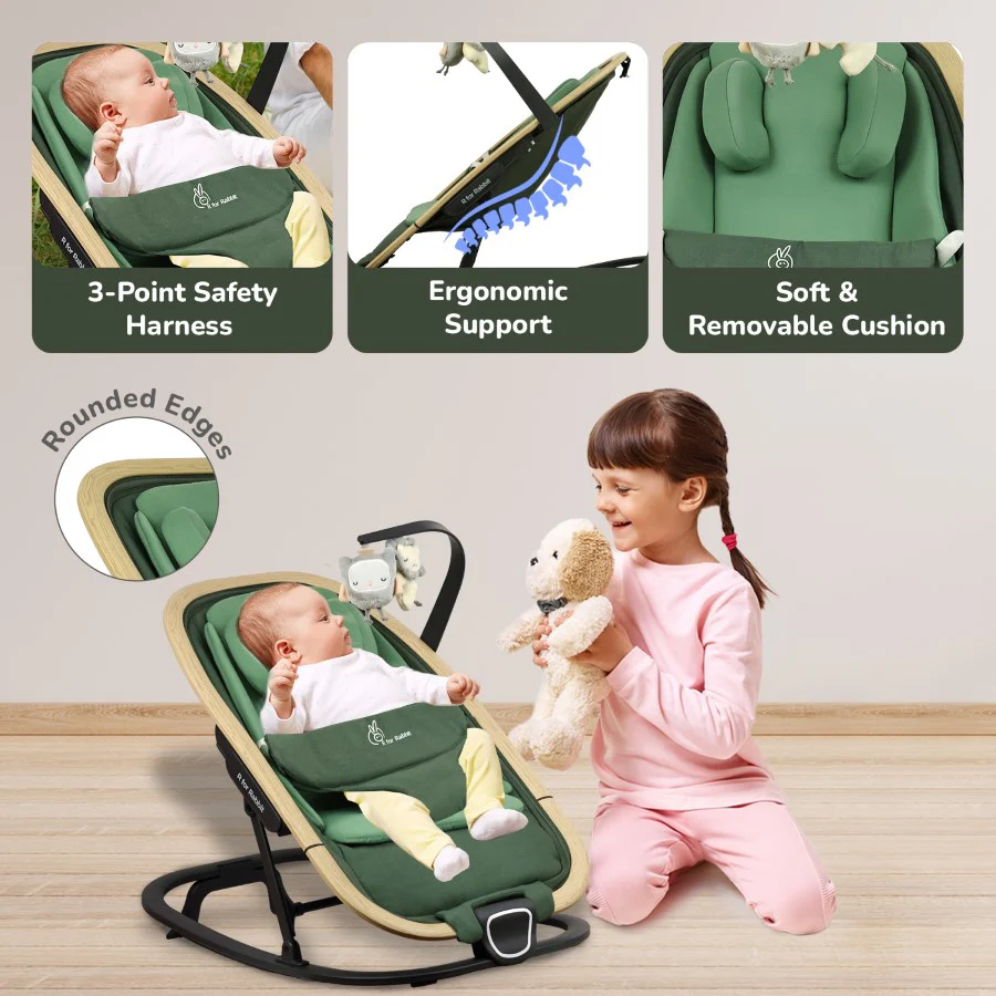 Rock N Nap Bliss – Lightweight Baby Sleeper & Rocker Soft, Safe & Travel-Friendly - Image 14
